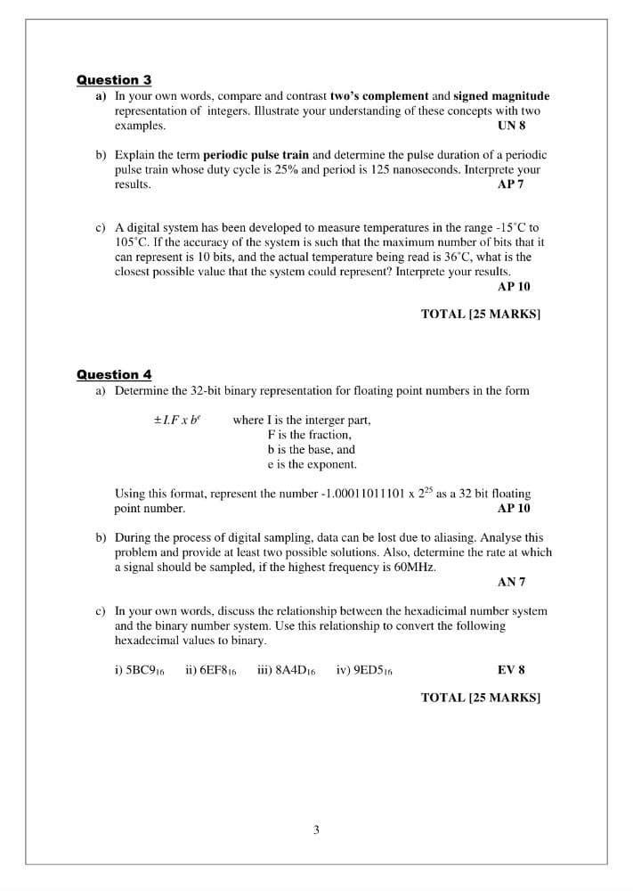 Solved ANSWER ALL QUESTIONS Question 1 a) A digital computer | Chegg.com