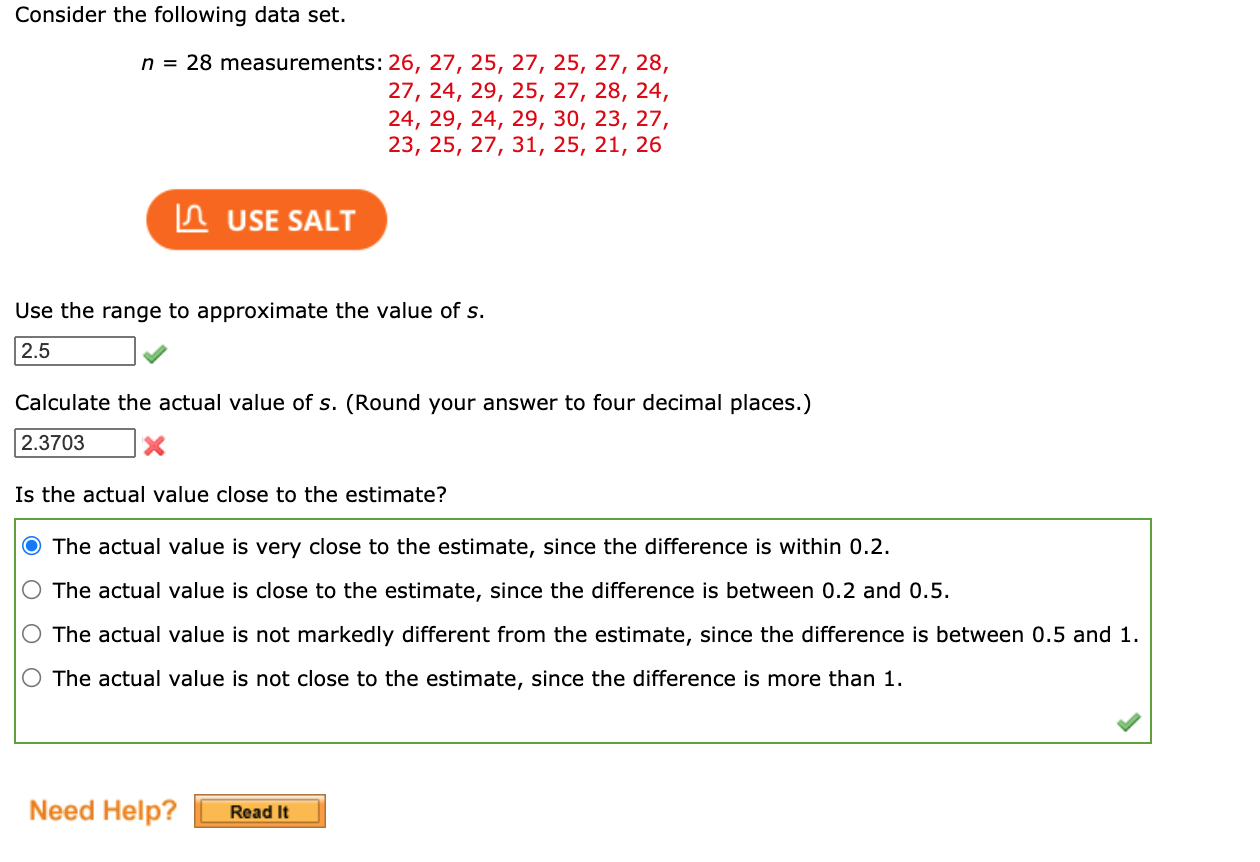 Solved Consider the following data set. n = 28 measurements: | Chegg.com
