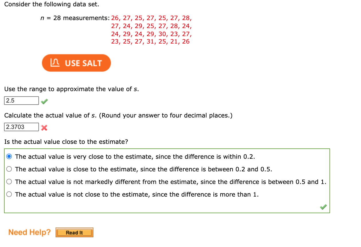 Solved Consider The Following Data Set. N = 28 Measurements: | Chegg.com