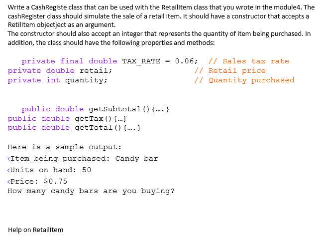 Solved Write a CashRegiste class that can be used with the | Chegg.com
