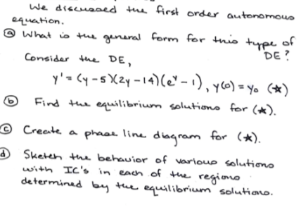 Solved DE? We discussed the first order autonomous equation | Chegg.com
