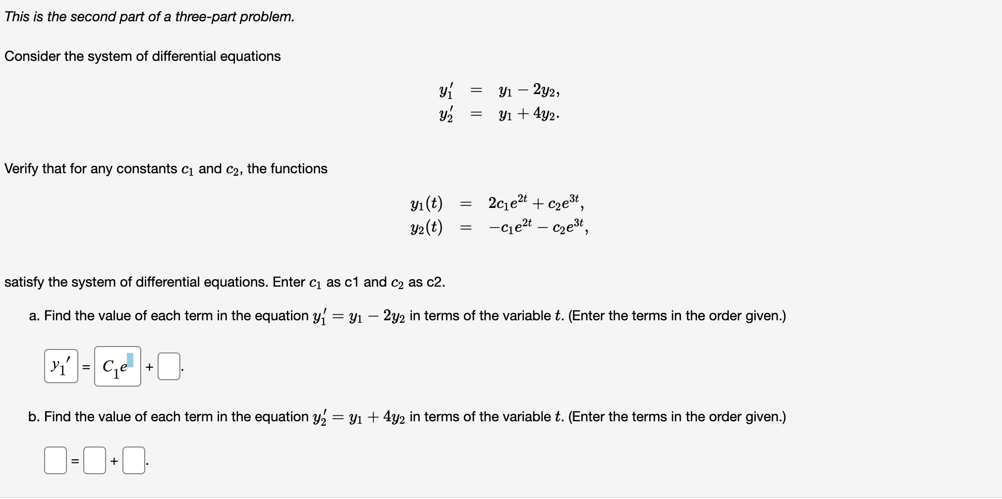 Solved Consider the system of differential equations | Chegg.com