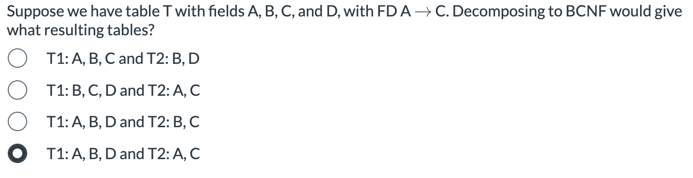 Solved Suppose We Have Table T With Fields A, B, C, And D, | Chegg.com