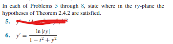 In each of Problems 5 through 8 , state where in the | Chegg.com