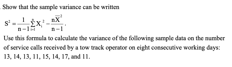 Solved n . Show that the sample variance can be written SP - | Chegg.com