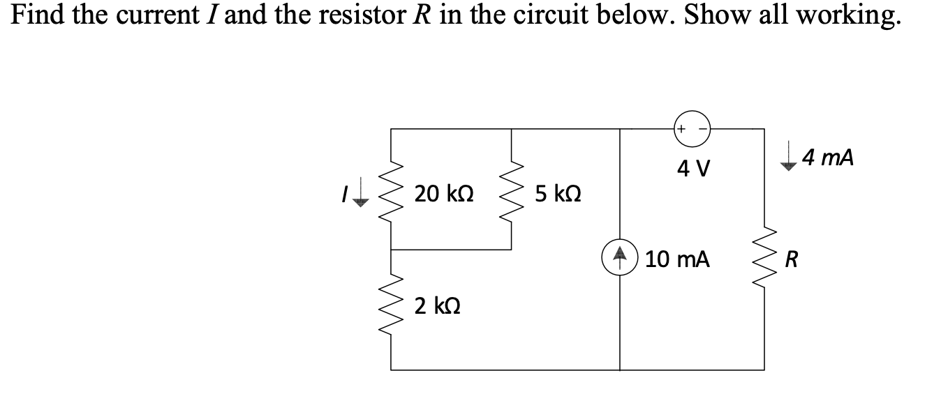 Solved Find the current I and the resistor R in the circuit | Chegg.com