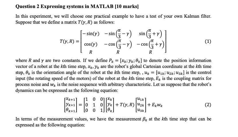 - COS -COS Question 2 Expressing systems in MATLAB | Chegg.com