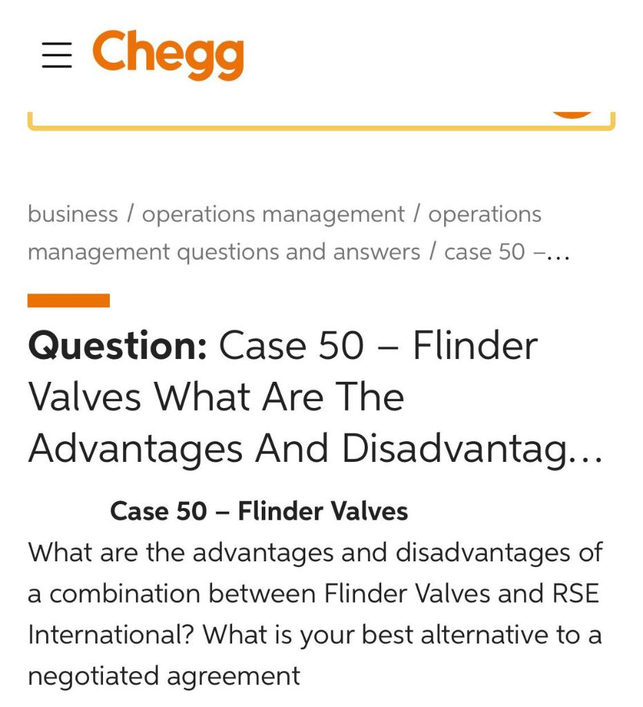 = Chegg Business / Operations Management / Operations | Chegg.com