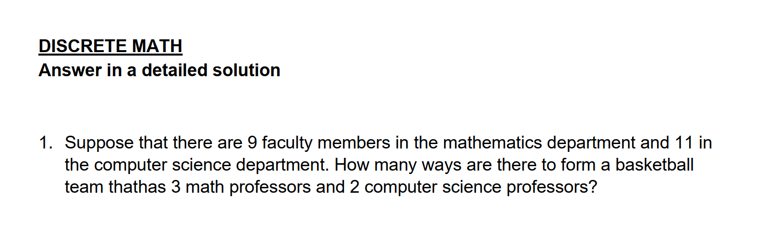 Solved DISCRETE MATH Answer in a detailed solution 1. | Chegg.com