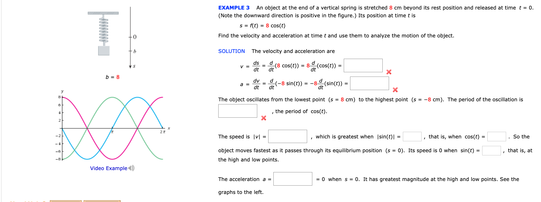 Solved Example 3 An Object At The End Of A Vertical Spring Chegg Com