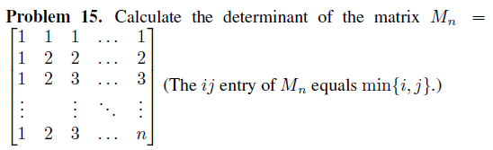 Solved Problem 15. Calculate The Determinant Of The Matrix | Chegg.com