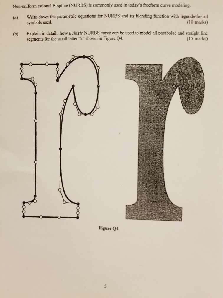 Solved Non-uniform Rational B-spline (NURBS) Is Commonly | Chegg.com
