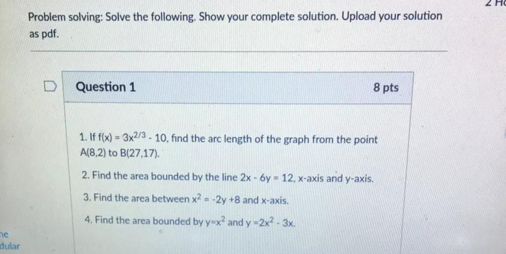 Solved 2 HC Problem solving: Solve the following. Show your | Chegg.com