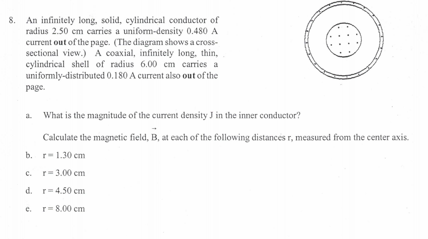 Solved 8. An Infinitely Long, Solid, Cylindrical Conductor | Chegg.com