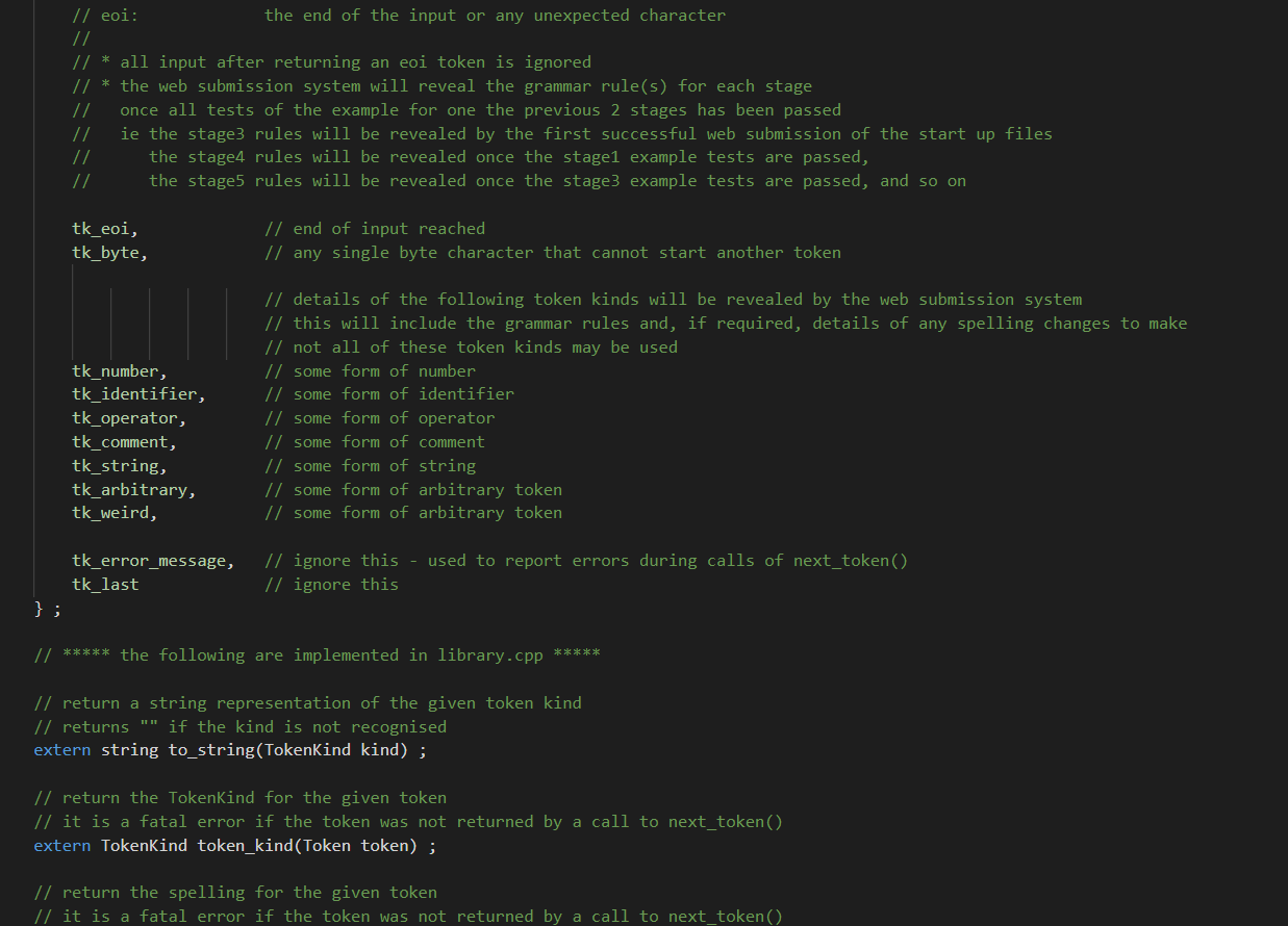 Compiler Code Token Solved You are required to complete the implementation of | Chegg.com