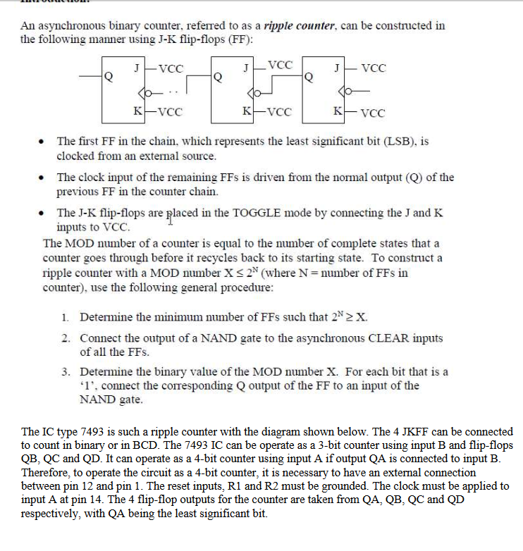 Solved Using the ripple counter introduced in the first two | Chegg.com