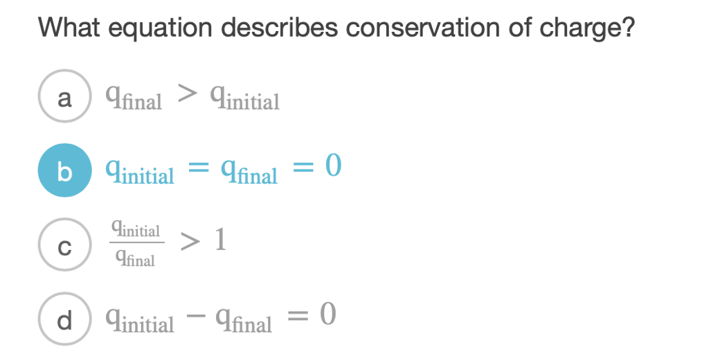 Solved What equation describes conservation of