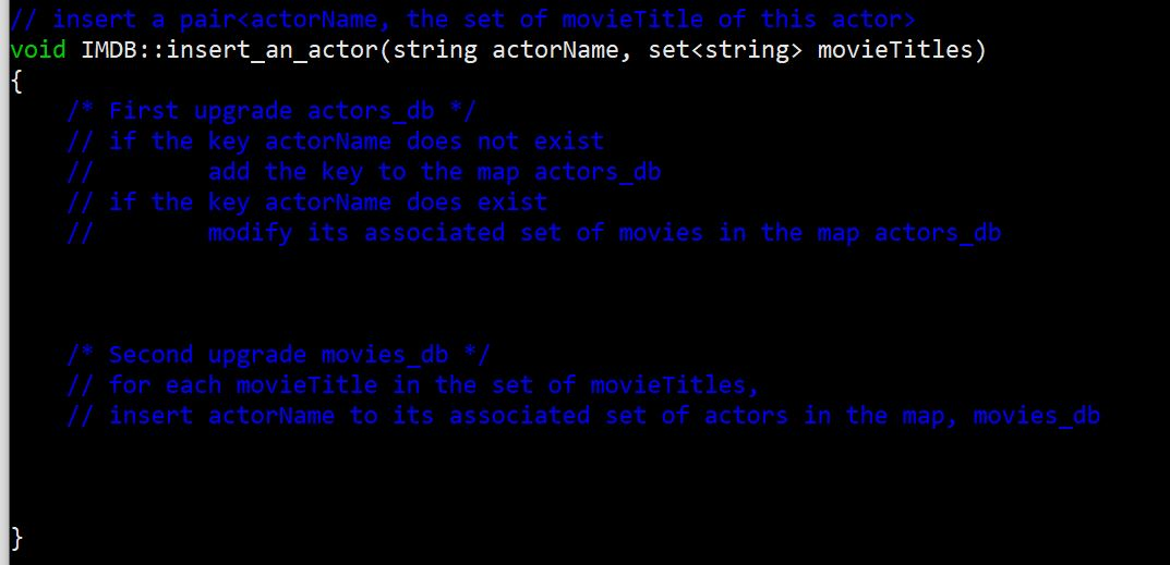 Solved Complete C++ function maps called actors_db and | Chegg.com