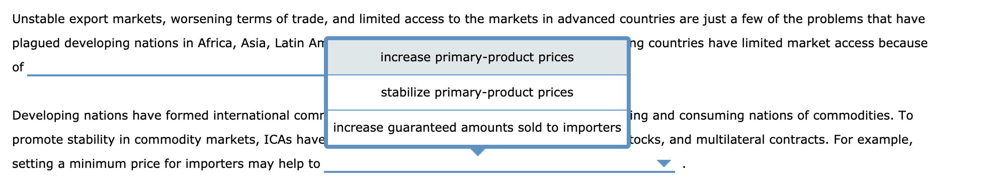 Solved 1. Trade problems of the developing countries and | Chegg.com