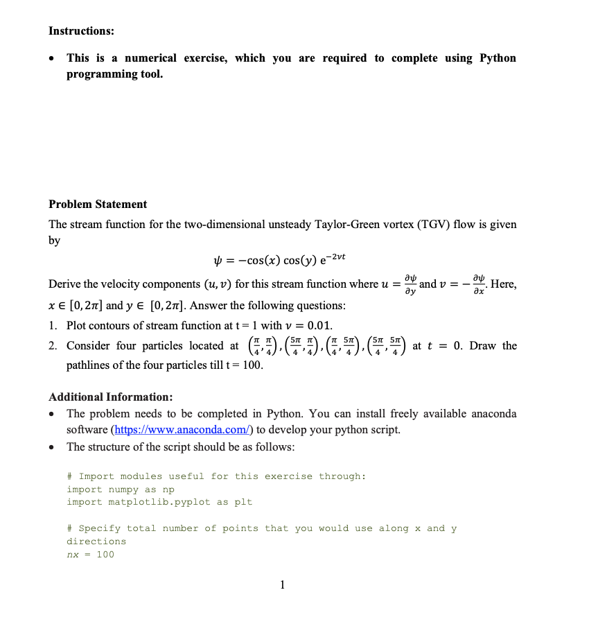 Instructions: - This is a numerical exercise, which | Chegg.com