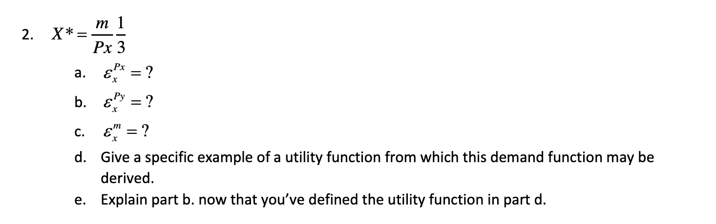 Solved 2. Px . m 1 X*= Px 3 a. Ex = ? b. Ey = ? C. s = ? d. | Chegg.com