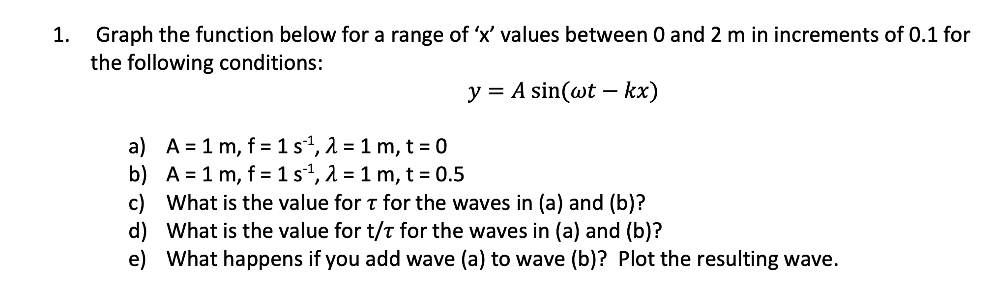 Solved 1. Graph the function below for a range of 'X' values