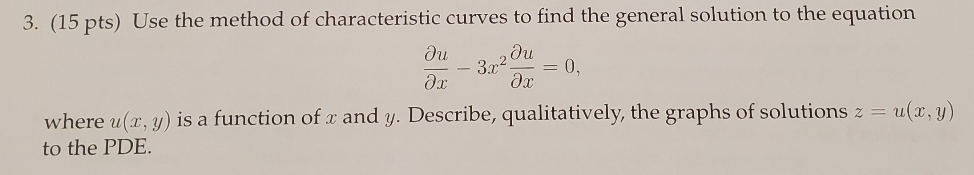 Solved 3. (15 pts) Use the method of characteristic curves | Chegg.com