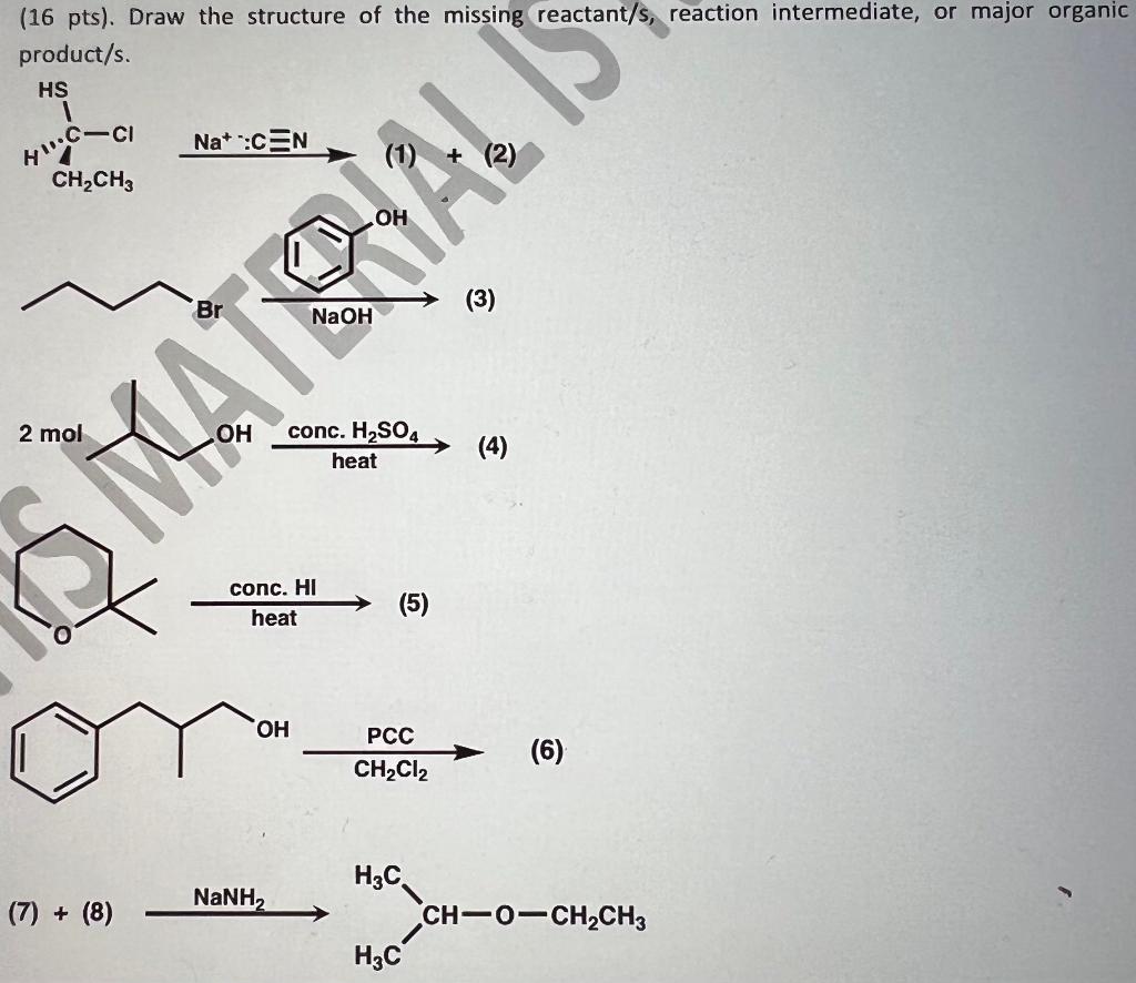 Solved Draw The Structure Of The Missing Reactant/s, | Chegg.com