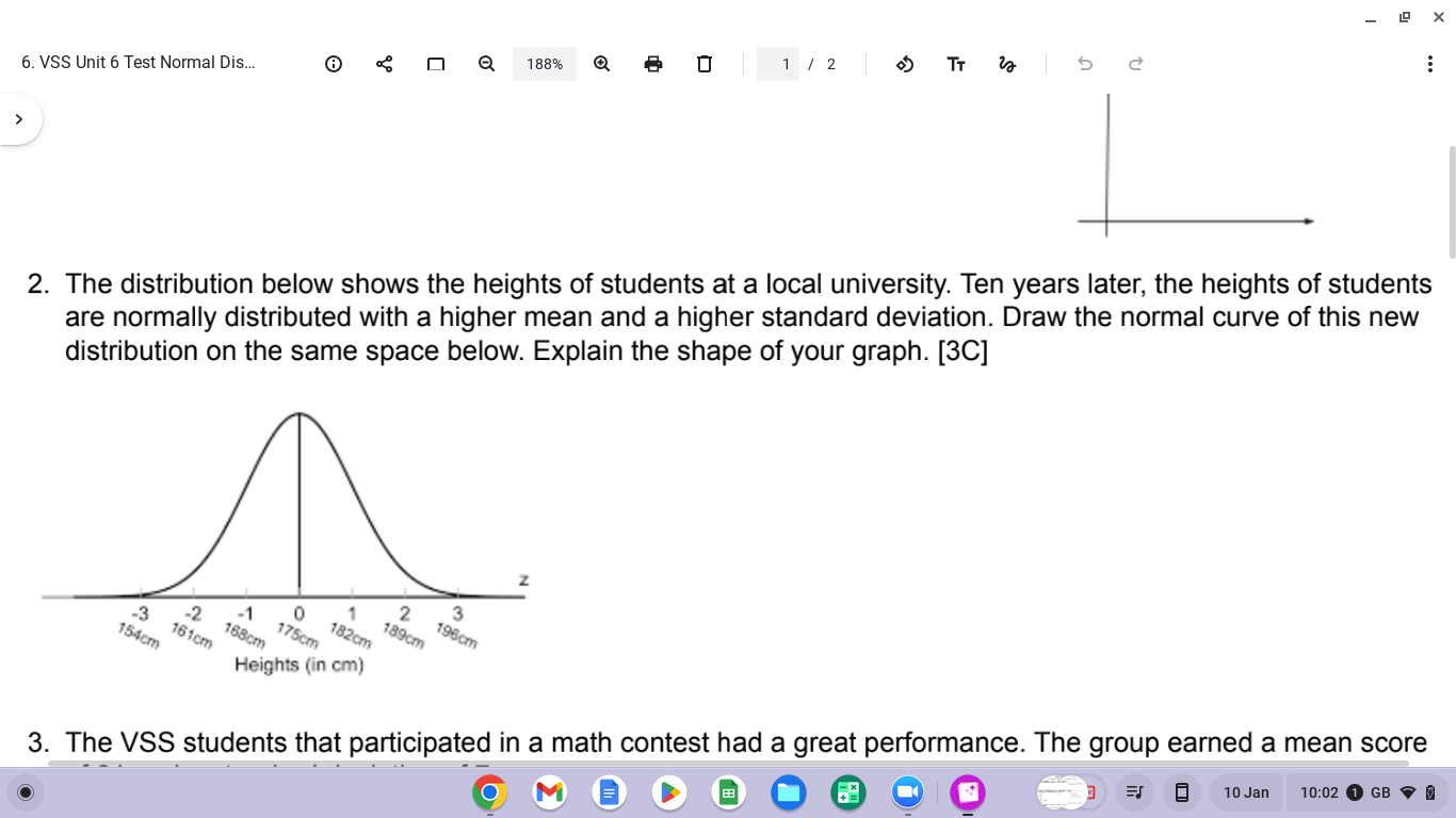 2. The distribution below shows the heights of | Chegg.com