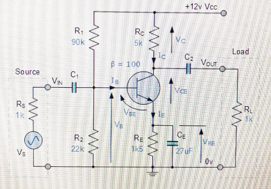 Solved The Circuit Below Is A Common-emitter BJT | Chegg.com