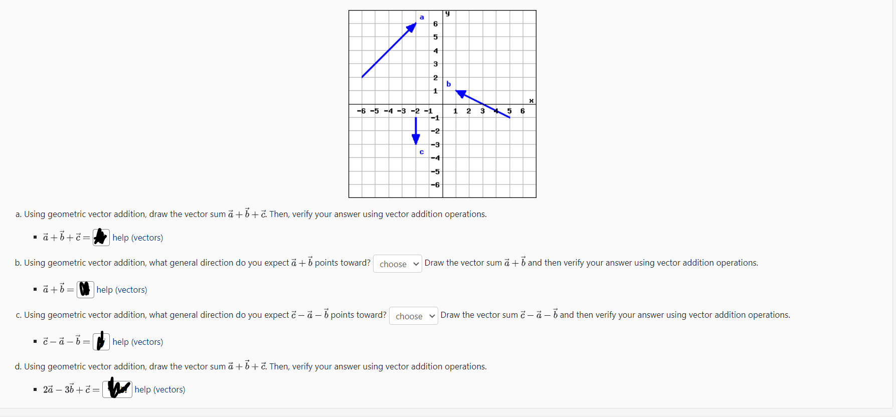 Solved A. Using Geometric Vector Addition, Draw The Vector | Chegg.com