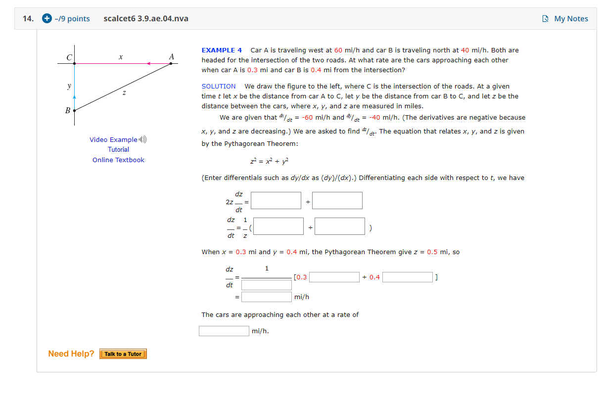 Solved F 19 Roints My Notes Scalcet6 3 9 Ae 04 Nva 14 Car A Chegg Com