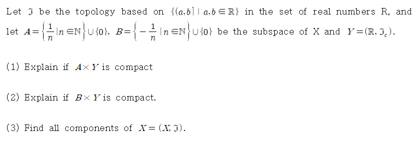 Solved Let I Be The Topology Based On {(a,b] | A,b ER} In | Chegg.com