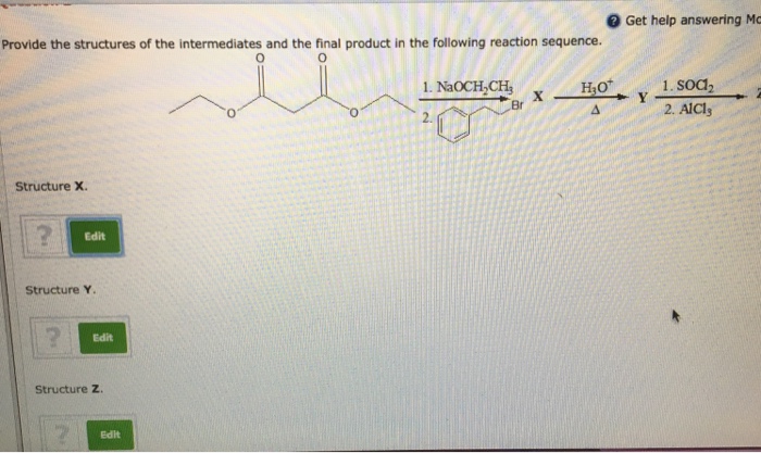 Solved Provide the structures of the intermediates and the | Chegg.com