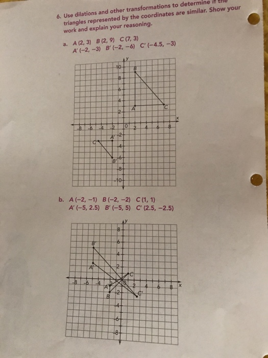 Solved 4. Triangle ABC was dilated to create Triangle A'B'C. | Chegg.com