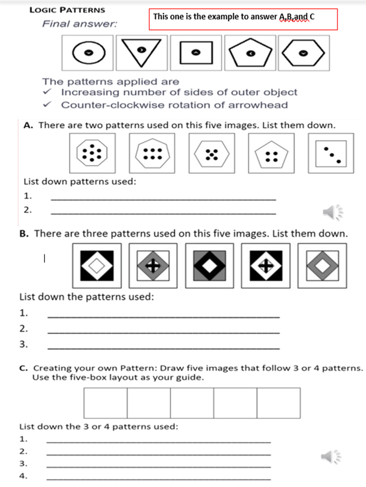 Solved LOGIC PATTERNS Final answer: This one is the example | Chegg.com