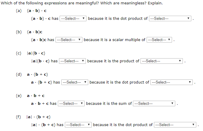 Solved Which Of The Following Expressions Are Meaningful? | Chegg.com