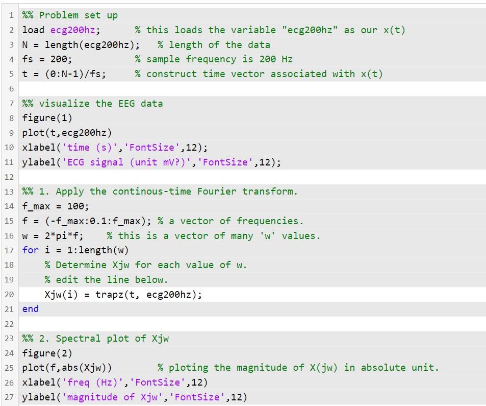 Objective Rejection of 60 Hz power-line interference | Chegg.com