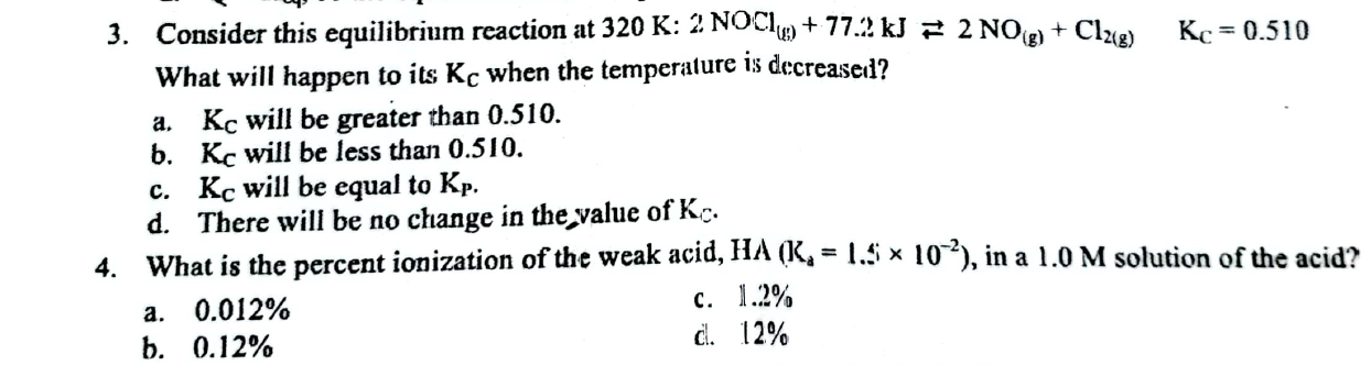 Solved Choose The Option With The Correct Answer. | Chegg.com