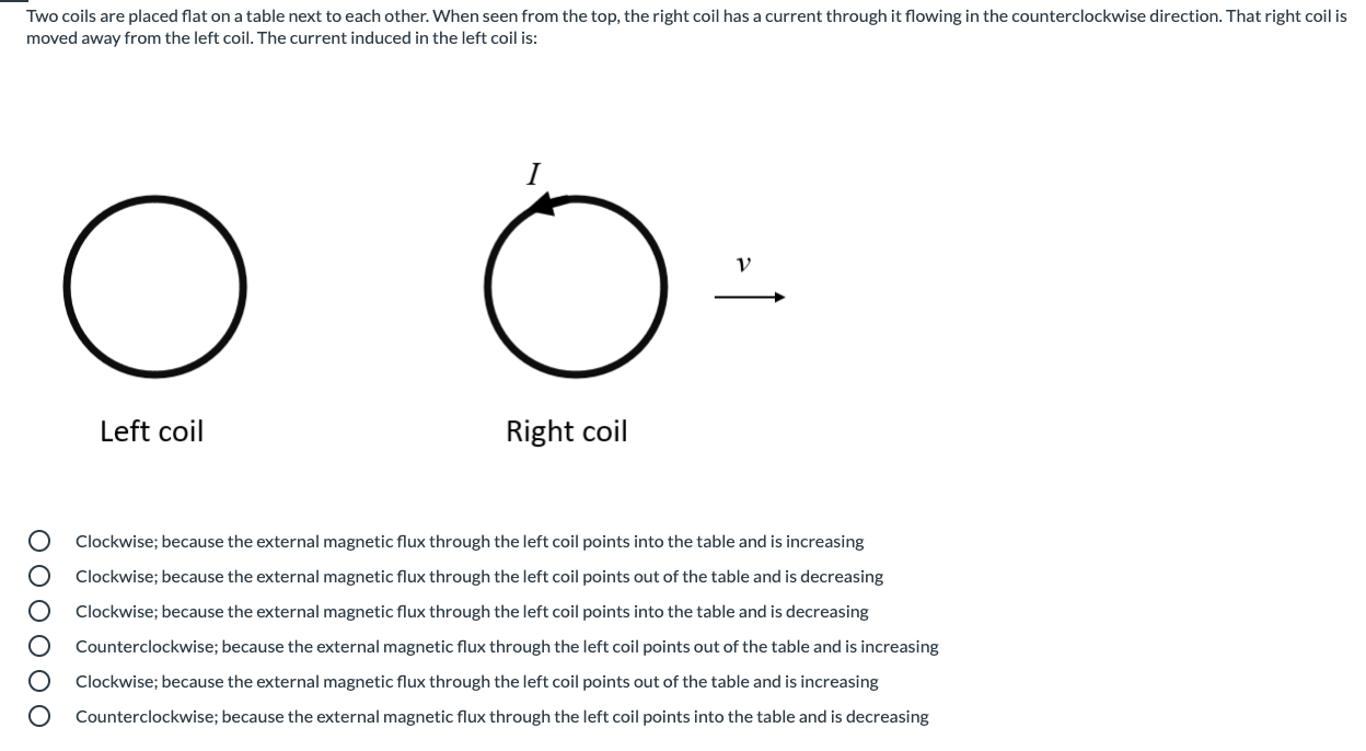 Solved Two coils are placed flat on a table next to each