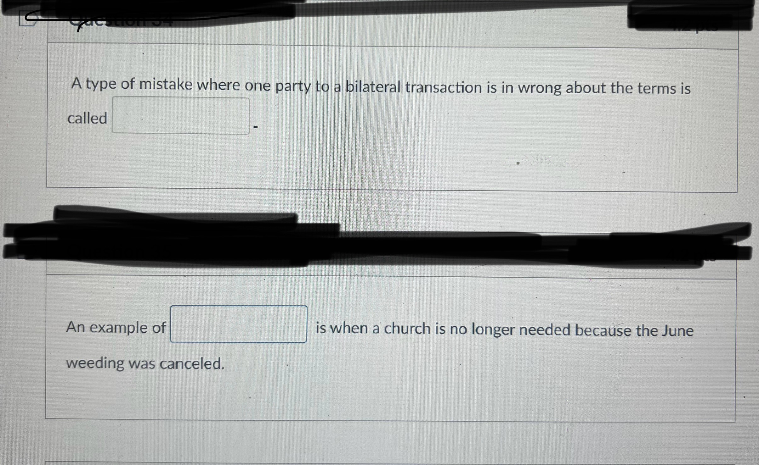 Solved A type of mistake where one party to a bilateral | Chegg.com
