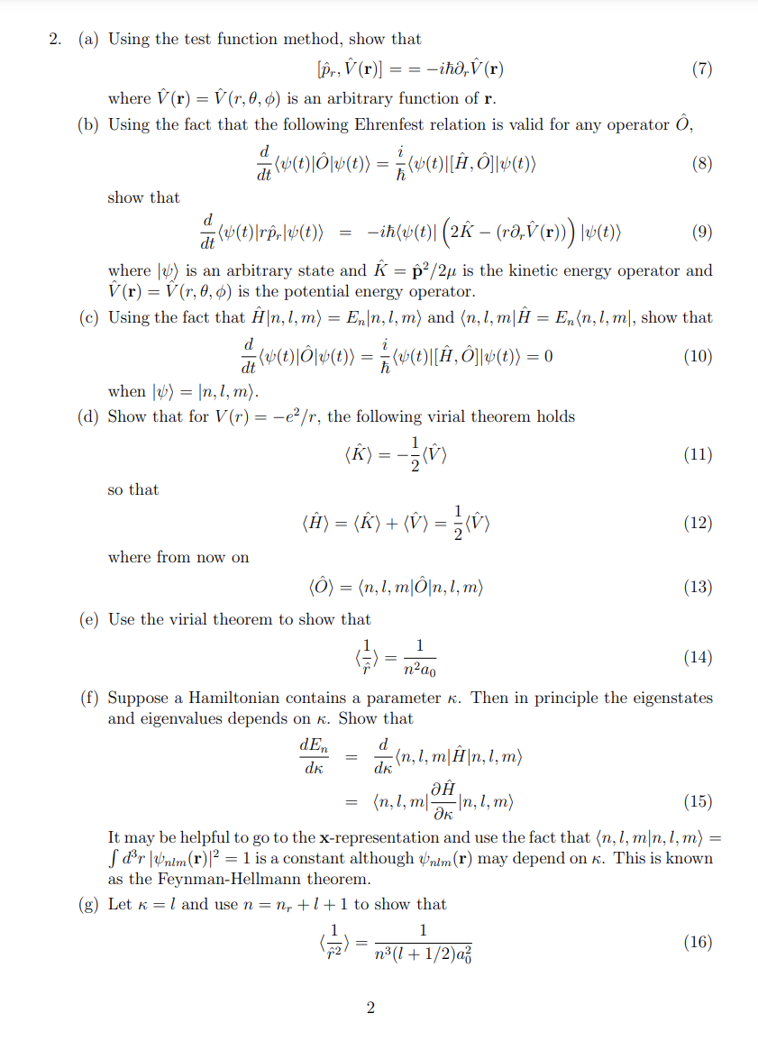 Solved 2. (a) Using the test function method, show that | Chegg.com