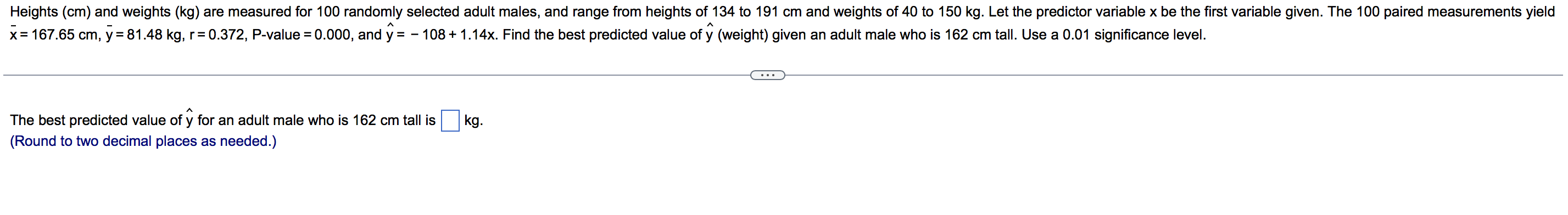 Solved Heights (cm) and weights (kg) are measured for 100 | Chegg.com