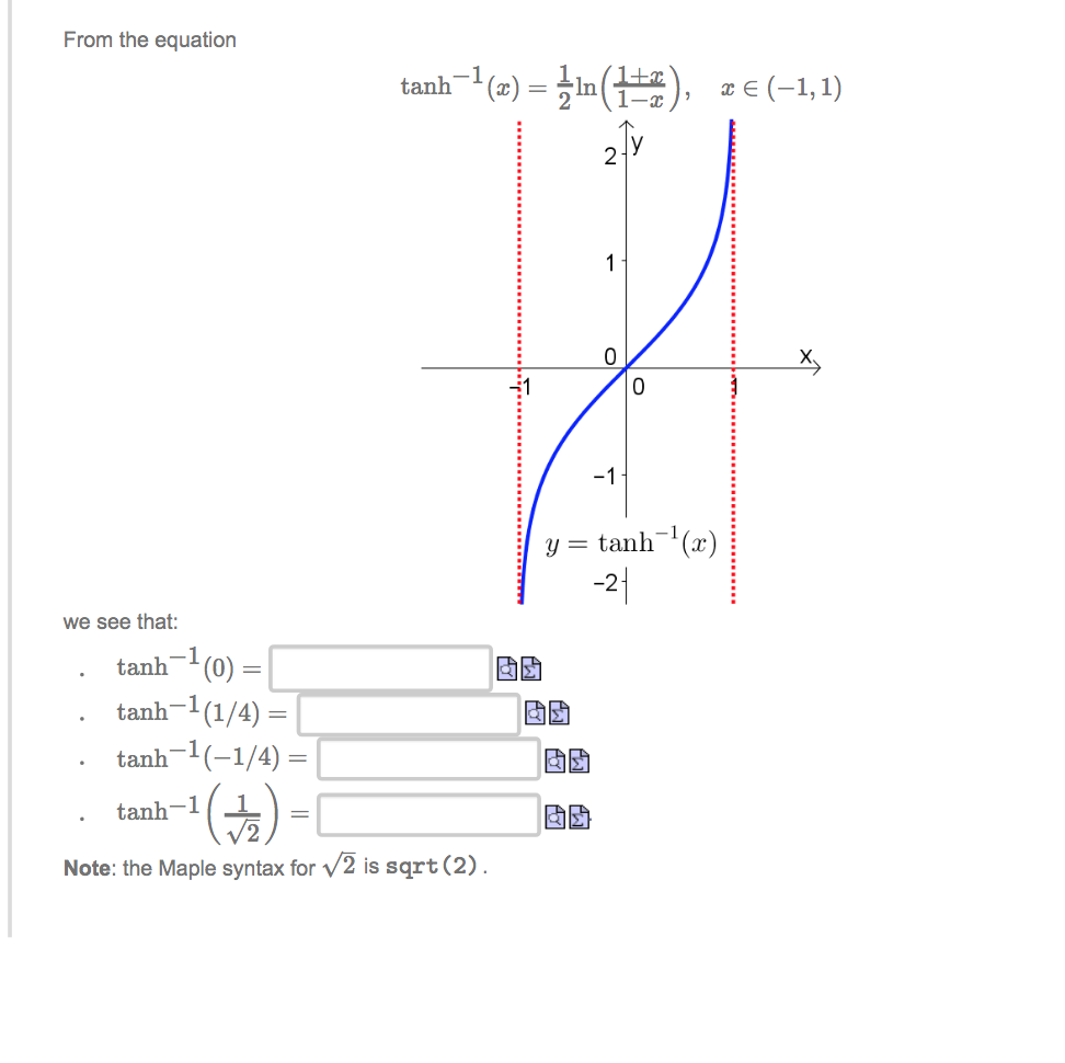 Solved From the equation 12 tanh- (z) = n(15%), + (-1,1) = 2 | Chegg.com