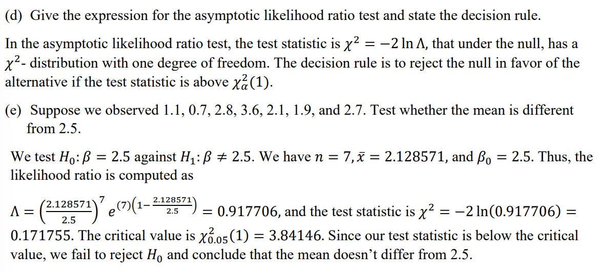 Solved Problem 5. Let X1,…,Xn Be Iid Exponential Random | Chegg.com