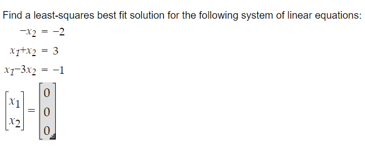 Solved Find a least-squares best fit solution for the | Chegg.com