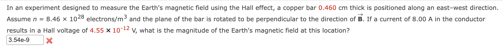 Solved In an experiment designed to measure the Earth's | Chegg.com