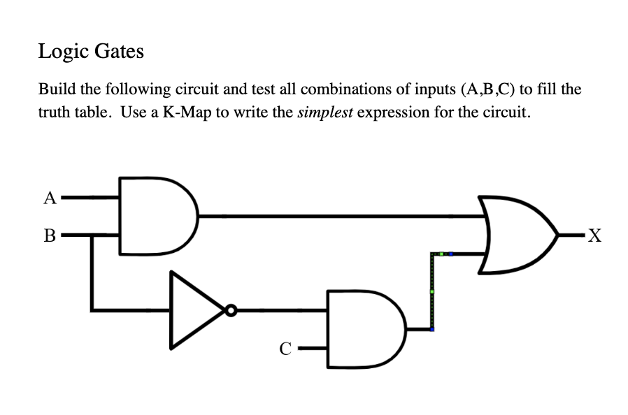 Solved Logic Gates Build the following circuit and test all | Chegg.com