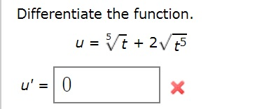 Solved Differentiate the function | Chegg.com