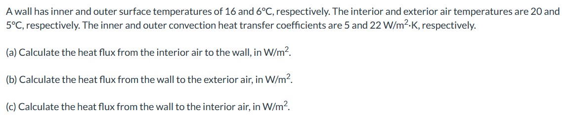 Solved A wall has inner and outer surface temperatures of 16 | Chegg.com